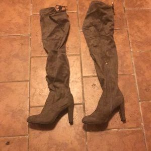 Thigh high boots .